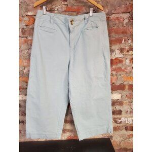 A New Day Crop Jeans Womens 16 Stretch Wide Leg High Rise Cotton Blend Blue i